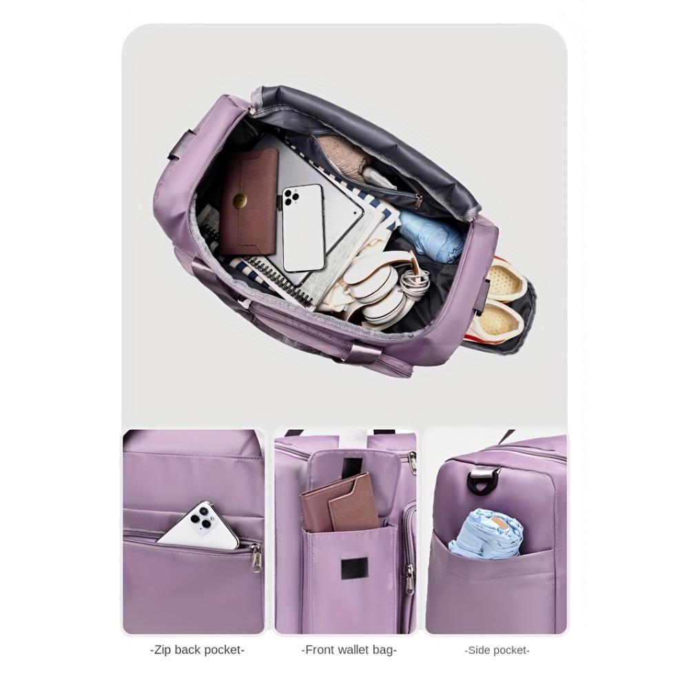 Unisex Large-capacity Travel Bag - Polyester, Fitness Bag with Multiple Compartments, Adjustable Shoulder Straps for Women's Duffel Bags, Fitness Bags