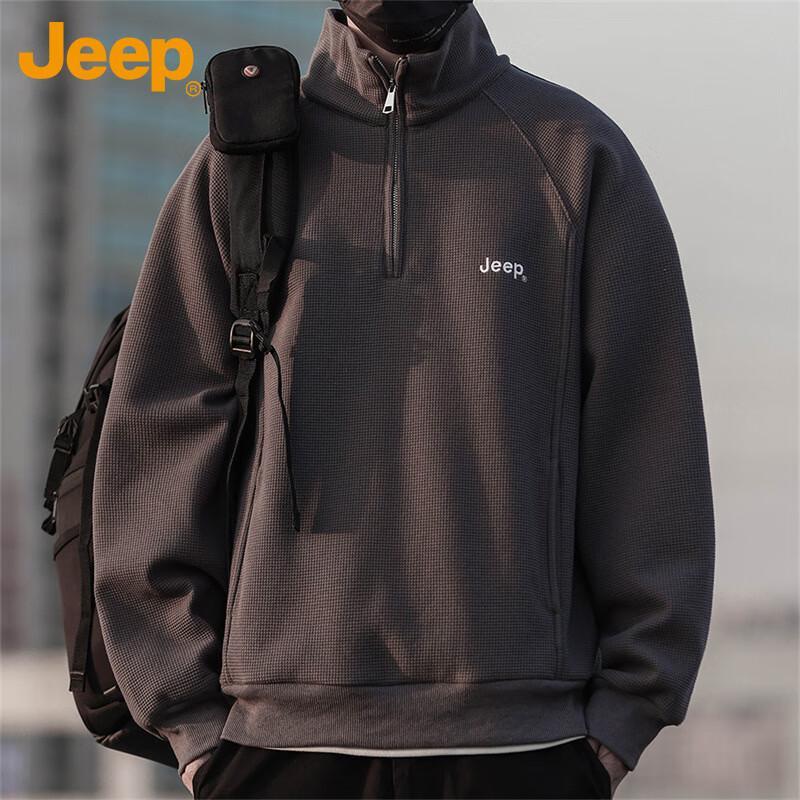 

Jeep Men s Waffle Knit High-Neck Long Sleeve Pullover XL