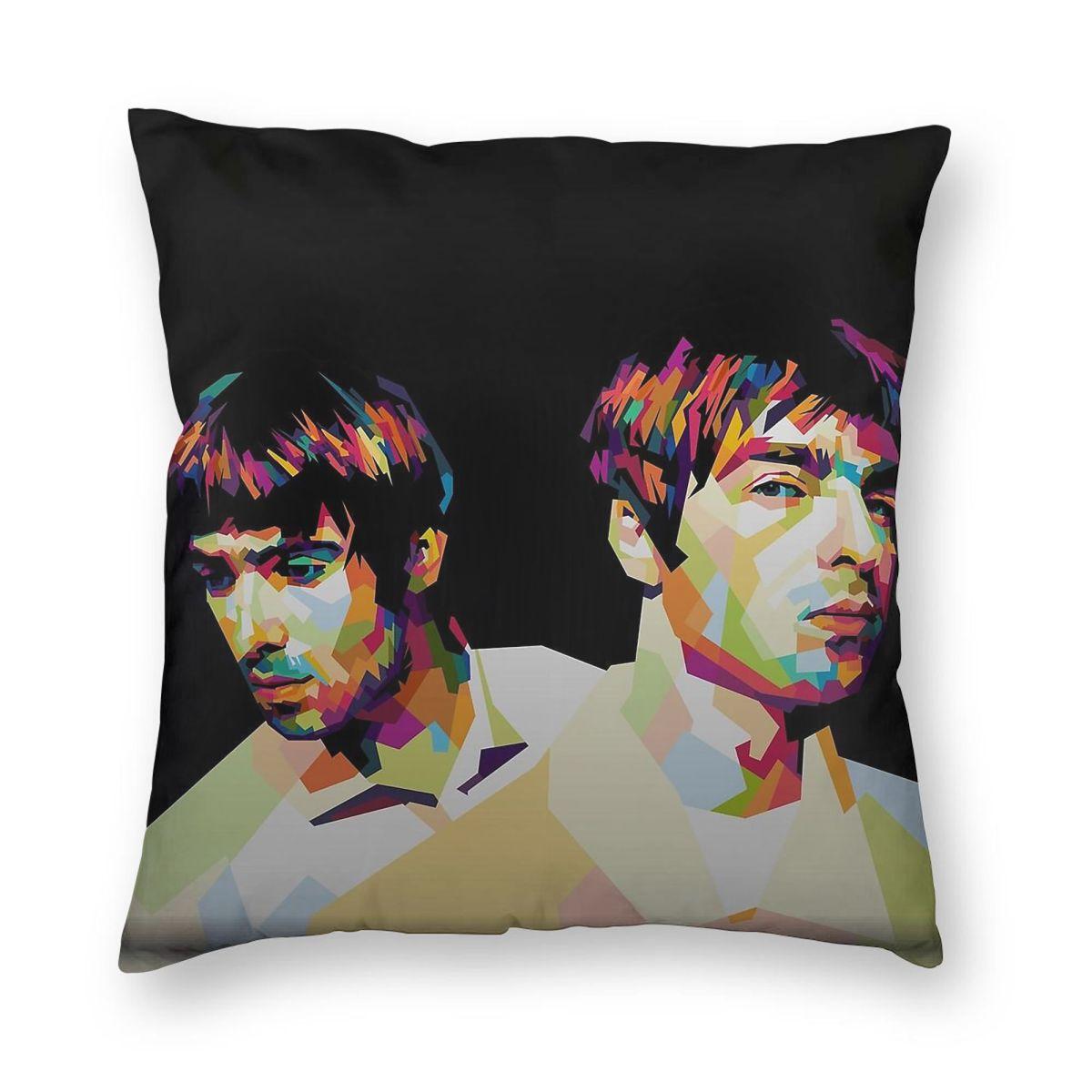 Liam And Noel Gallagher Pillowcase Polyester Linen Velvet Pattern Zip Decorative Throw Pillow Case Room Cushion Cover 30x30cm