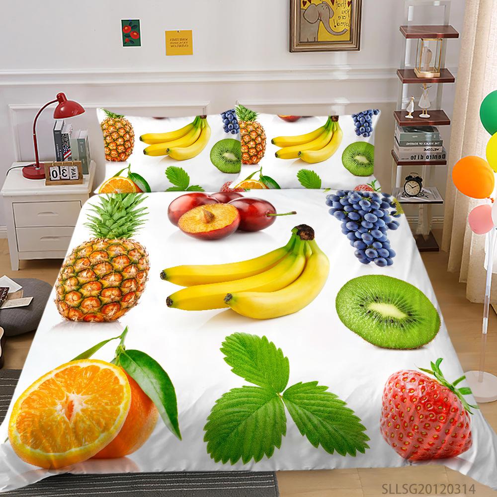 Quilt Cover Pillowcase Two Or Three Piece Fruit Digital Printing Polyester