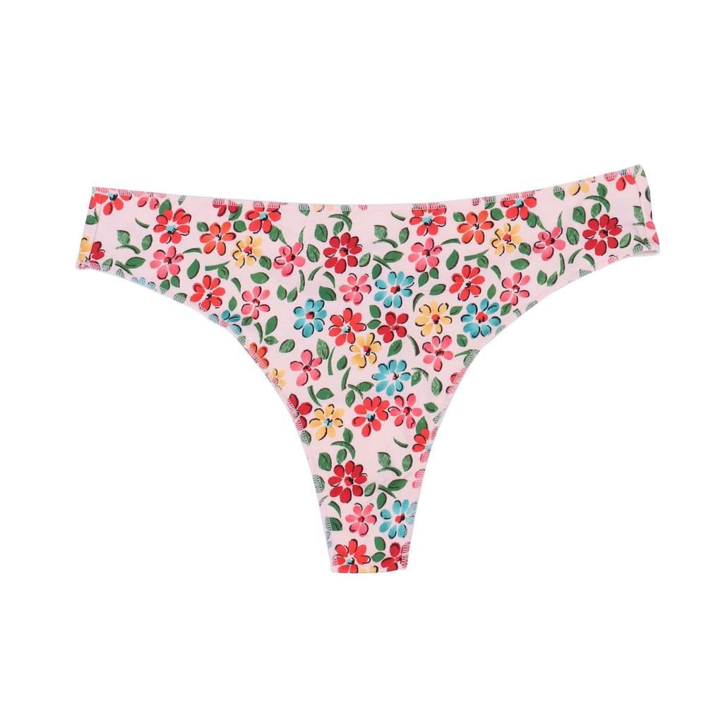 Patterned T-back panties Seamless invisible breathable briefs Low-rise women's knickers Thong underwear