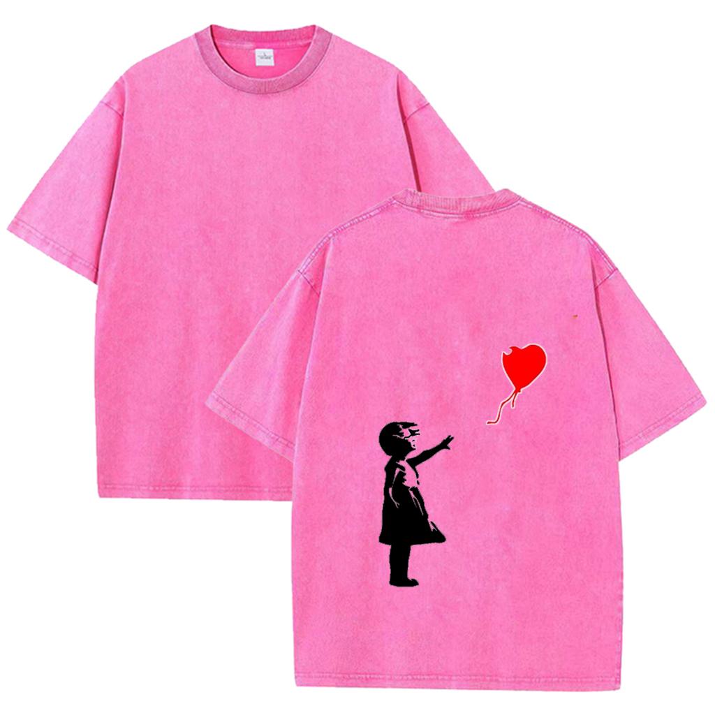 Let'S Fly Love Balloons Prints Women T-Shirt Short Sleeve Tops Soft Breathable Cotton Casual Fashion Female