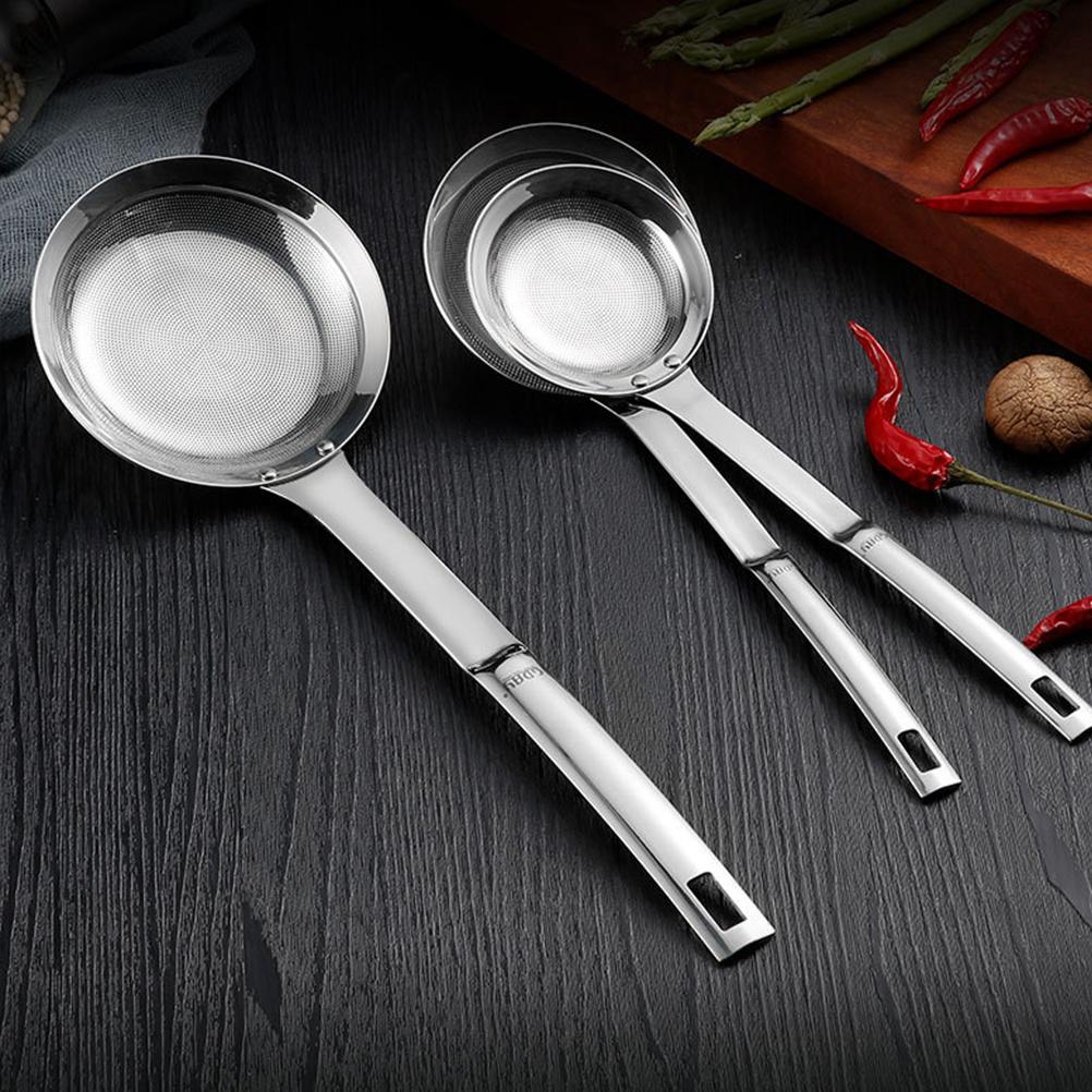 Stainless Steel Oil Filter Spoon High Quality Mesh Strainer for Kitchen Frying Hot Pot Noodles Juice Soy Milk Filtering