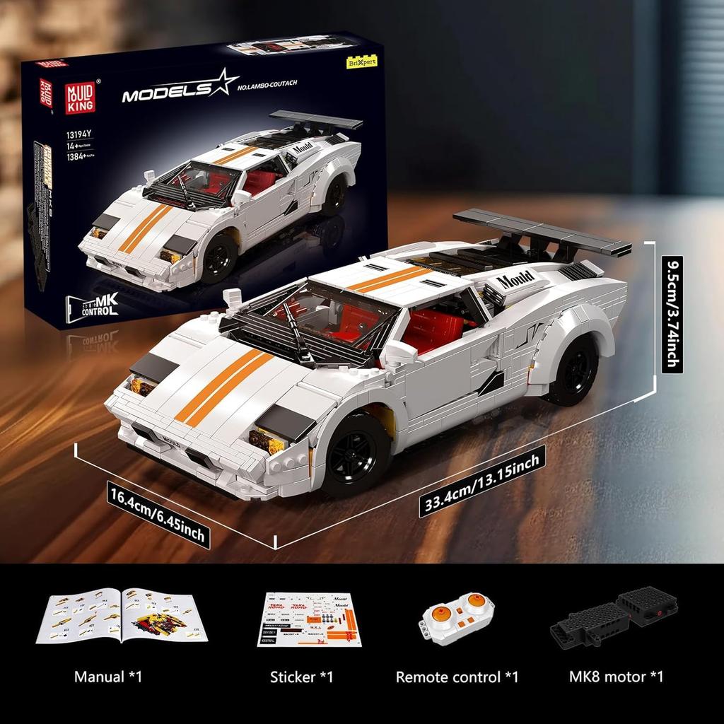 Mold King 10045 Technik Super Car Bausteine, 1349 Teile für Erwachsene und Jugendliche, Sportwagen-Modell, Spielzeug-Bausteine-Bausatz für Kinder ab 14 Jahren