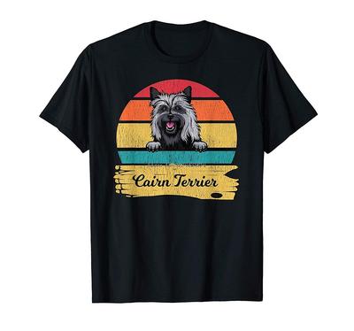 Dog Shirt. Retro Style Cairn Terrier T-Shirt Men Cotton O-neck Tshirt Hip Hop Tees Streetwear Harajuku
