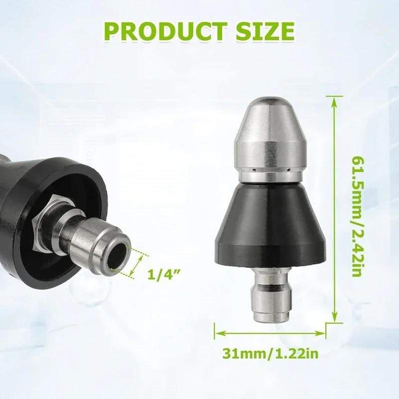 Universal 1/4" High-Pressure Pipe Dredging Nozzle - Municipal Sewage Cleaning Machine Bullet Nozzle