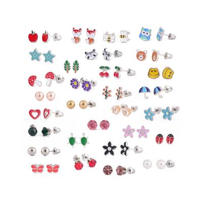 30 Pairs Ear Studs Set Exquisite Fashionable Colorful Stud Earrings for Parties Everyday Use