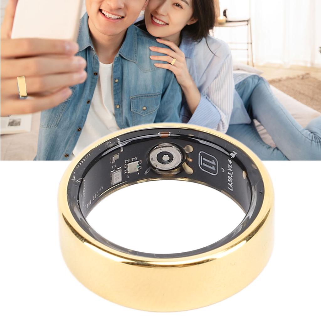 Smart Ring Bluetooth 5.1 Water Resistant Wearable Sports Fitness Tracking Smart Ring for Business Tr