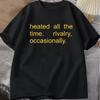 Heated All The Time Buchstabenprint T-Shirt Sommer Mode Lässige Lockere Oberteile Damen Unisex Streetwear Y2K Rundhals Kurzarm T-Shirts