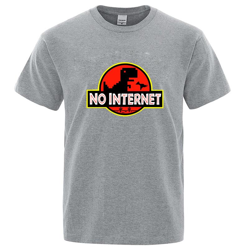 Men's High Quality100% Cotton Funny Dinosaur Print Summer T Shirt Loose O-neck  For Men Tshirt Short Sleeve T-shirt Male Tee Top