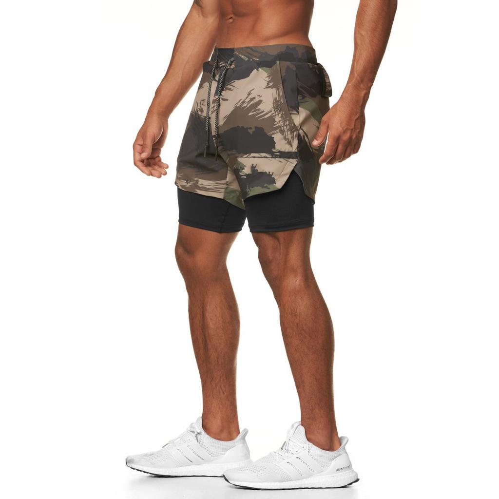 Summer Trendy Sports Shorts Outdoor Running Cycling Breathable Double Layer Shorts for Men