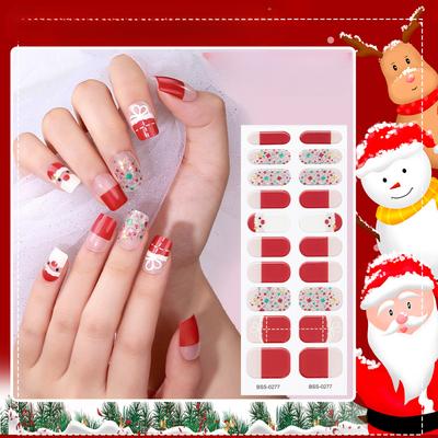 New Gel Manicure Stickers Christmas Snowflake Lighting Semi-cured Nail Stickers
