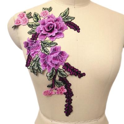 Artistic Badge Garment Rose Peony Flower Sewing Patch Applique Embroidery Clothes Accessories
