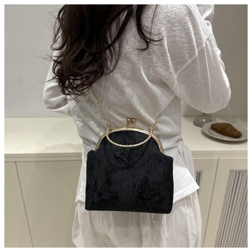 Fashion Polyester Evening Bags Embroidered Chain Banquet Bag Shoulder Bag Women
