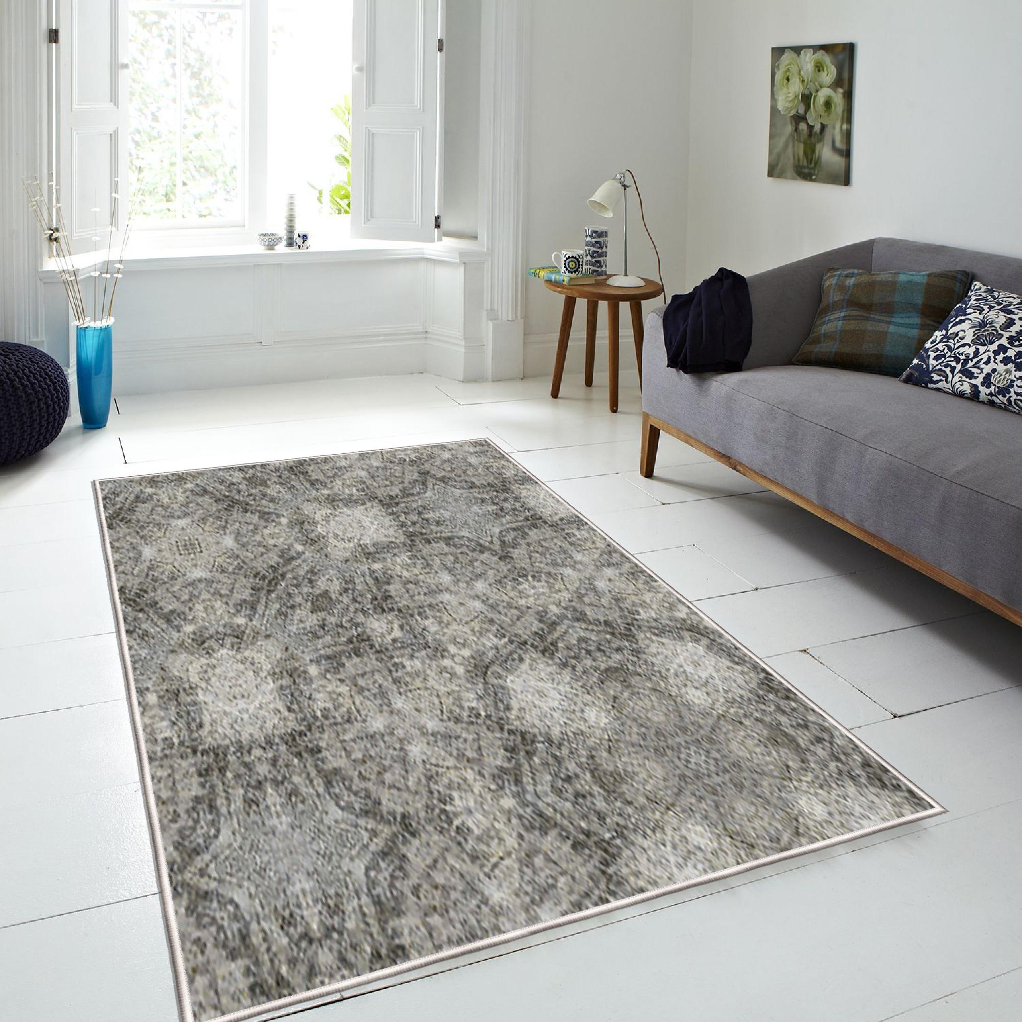 

Ковер, Тонко моющийся современный ковер, Коврик с декоративным нескользящим полом 80 x 120 CM разноцветный