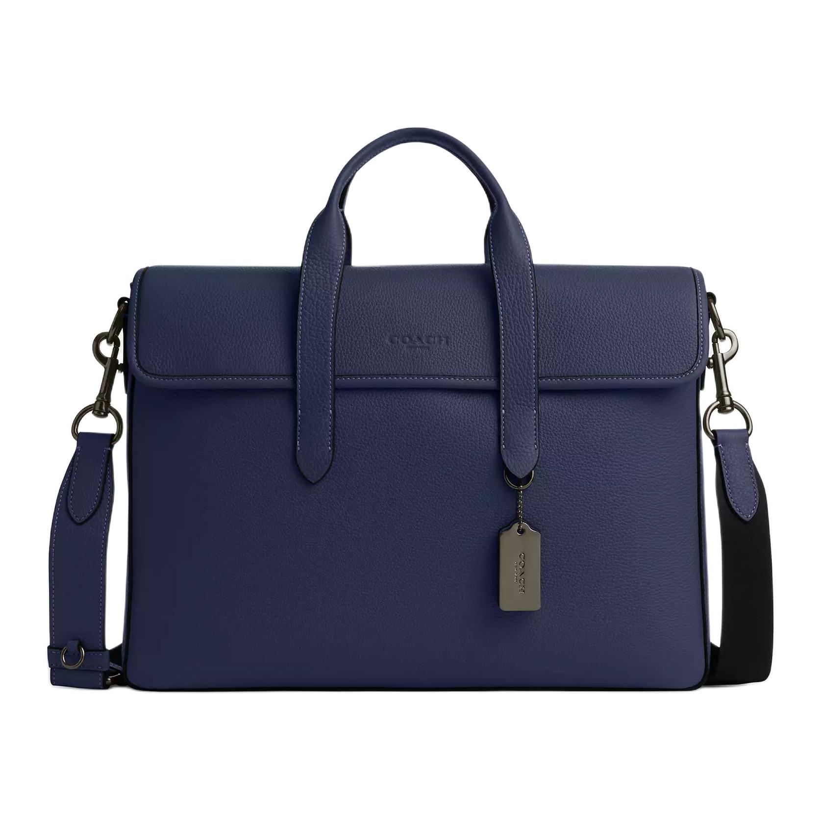 

Coach Sullivan 39 Embossed Logo Magnetic Closure Shoulder Crossbody Tote Bag Large Men Handbags Navy-Blue C9875-QBPVH Basic Set (Bag+Dust Bag)
