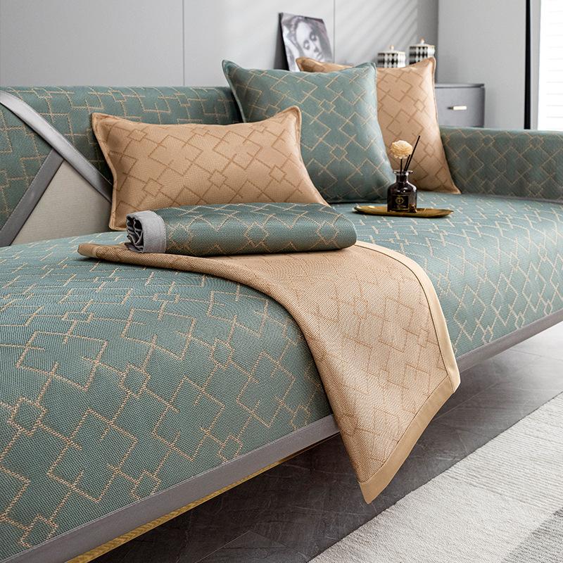 

Подушка для дивана из ледяного шелка в стиле легкой роскоши 2025 лето новинка современная простая высококачественная дышащая нескользящая подстилка чехол-полотенце для дивана 45 * 45cm Pillow Cover