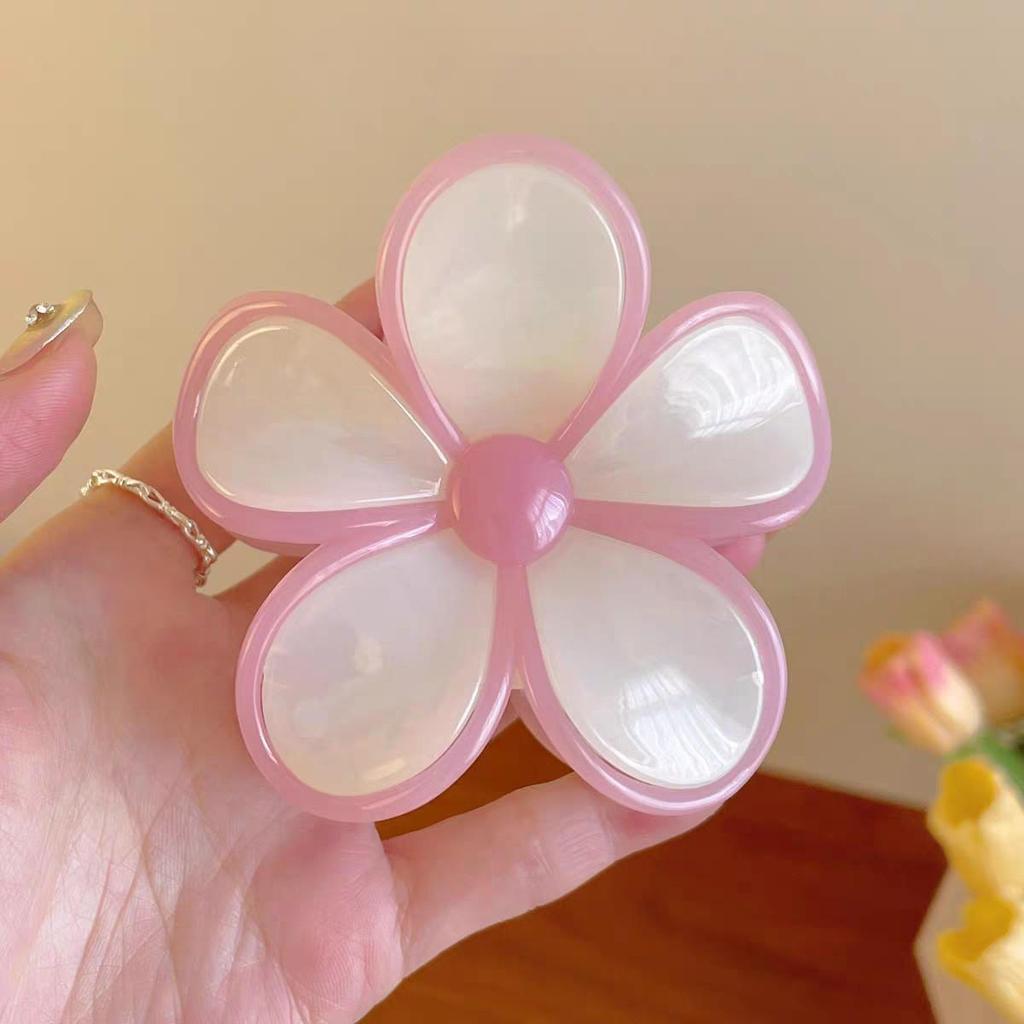 European Jelly Color Flower Claw Clip - Summer Beach Hair Accessory