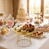 Stylish Metal Cake Display Stand Gold Color 20/25cm Round Cake Stand Events Decoration Round Shape Pie Plate Wedding Party