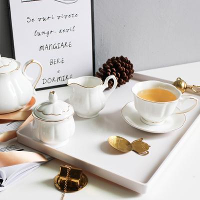 Best Coffee Making Accessories Tools White Pumpkin Ceramics Sugar Bowl With Lid Gold Line Milk Jug Sauce Creamer Pot Candy Jar