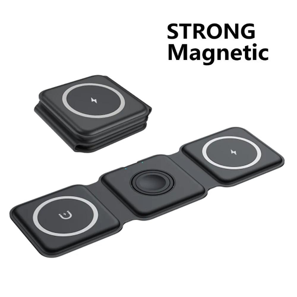 40W 3 In 1 Wireless Charger Pad Stand Magnetic Fast Charging Dock Station for iPhone 16 15 14 13 12 11  X XR  Watch Airpods