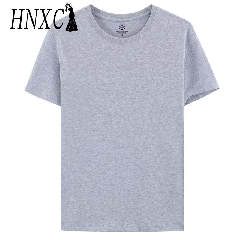HNXC Kortermet t-skjorte i bomull for menn mote løs halvermet skjorte med trykt medfølende skjorte