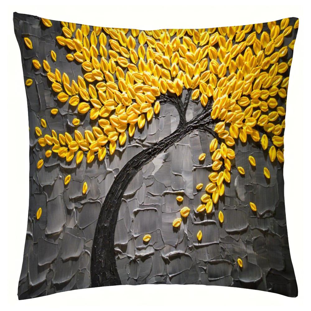 Nordic Style Oil Painting 45*45cm Cushion Cover Polyester Sofa Throw Pillow Car Home Decoration Decorative Pillowcase
