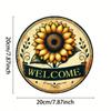 Metal Wall Art Sunflower Welcome Sign Rustic Aluminum Plaque Home Outdoor Decor