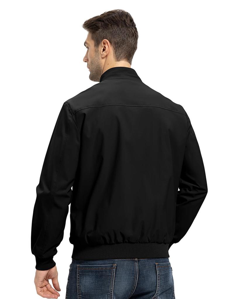 Gopuune Lightweight Golf Swing Lightweight Windproof Mountain Everyday Plus Size Men's Jacket, Blouson, Spring/Autumn Outerwear, Stand-Up Collar,