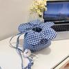 Portable Plaid Flower Crossbody Bag Cloth Ins Shoulder Bag Casual Flower Drawstring Bag  Outdoor