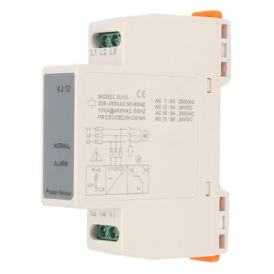 Relé de Sequência de Fase 3 Fases Carcaça PC Leve Estável Relé de Falta de Fase para Motor de Elevador 208‑480VAC