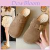 Cozy Stylish Pu Leather Women's Thick Sole Slip-on Half Slippers For Autumn Winter