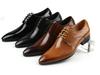 British Pointed Toe Men's Formal Leather Shoes - Cowhide Wedding Shoes