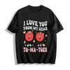 I Love You From My Head Tomatoes Cute Couple Graphic Tee Pure Cotton T-shirt