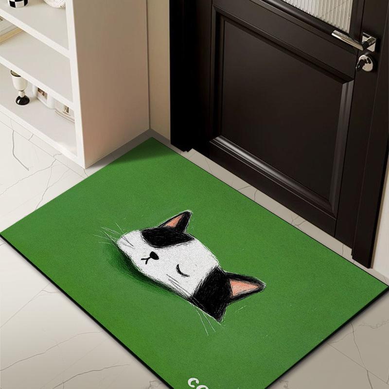 Kreskówkowa jedwabna mata podłogowa na drzwi wejściowe, domowa mata na drzwi wejściowe, mata na brud na drzwi, zewnętrzna odporna na brud, usuwająca kurz, dywan, który można dopasować