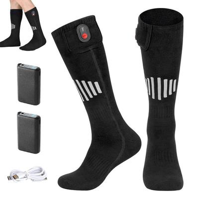 Heizsocken mit Batteriebox Waschbar Kältebeständig Herren Thermisch Beheizbare Fußwärmer Outdoor Camping Ski Sport Winter
