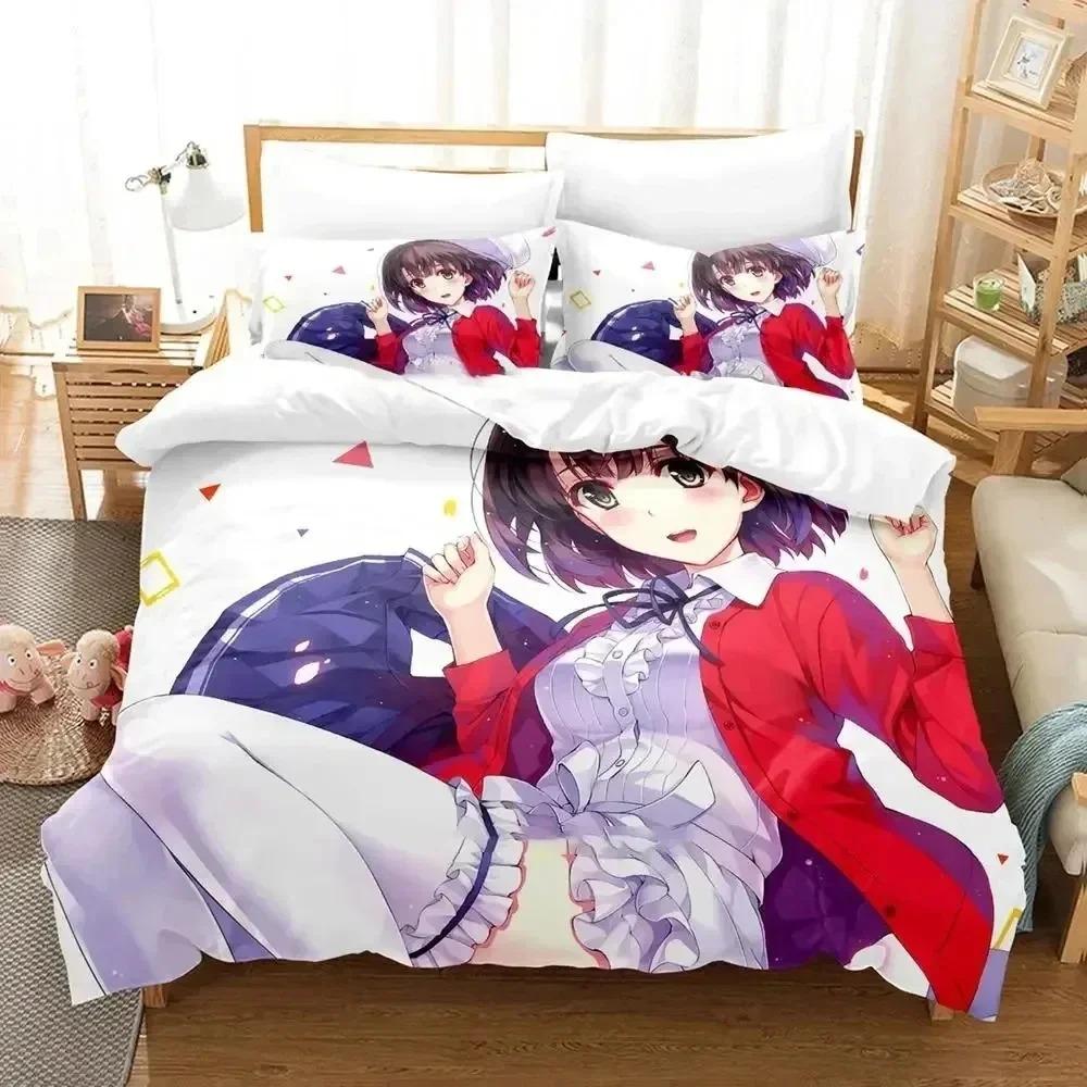 Anime Saekano Megumi Kato Bedding Set 3D Printed Suitable For Bedroom Duvet Cover Set With Pillowcases Kids Home Textile