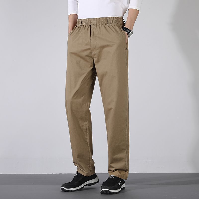 Pure Cotton Men's Casual Pants Trousers Plus Outdoor Sports Pants Loose Spring Autumn Men's Trousers
