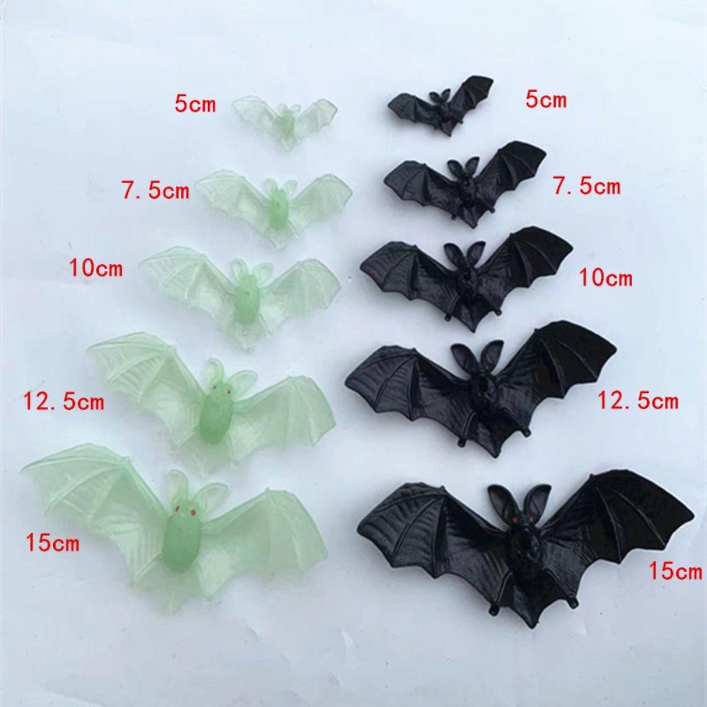 20Pcs Black/Luminous Bats Hanging Ornaments 3D Haunted House Horror Trick Props