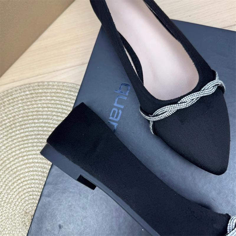 Fashion Flat Shoes for Women Spring  Autumn 2025 New Pointed Soft Soled Professional Work Shoes Black Plus Size Women's Shoes 42 43 44