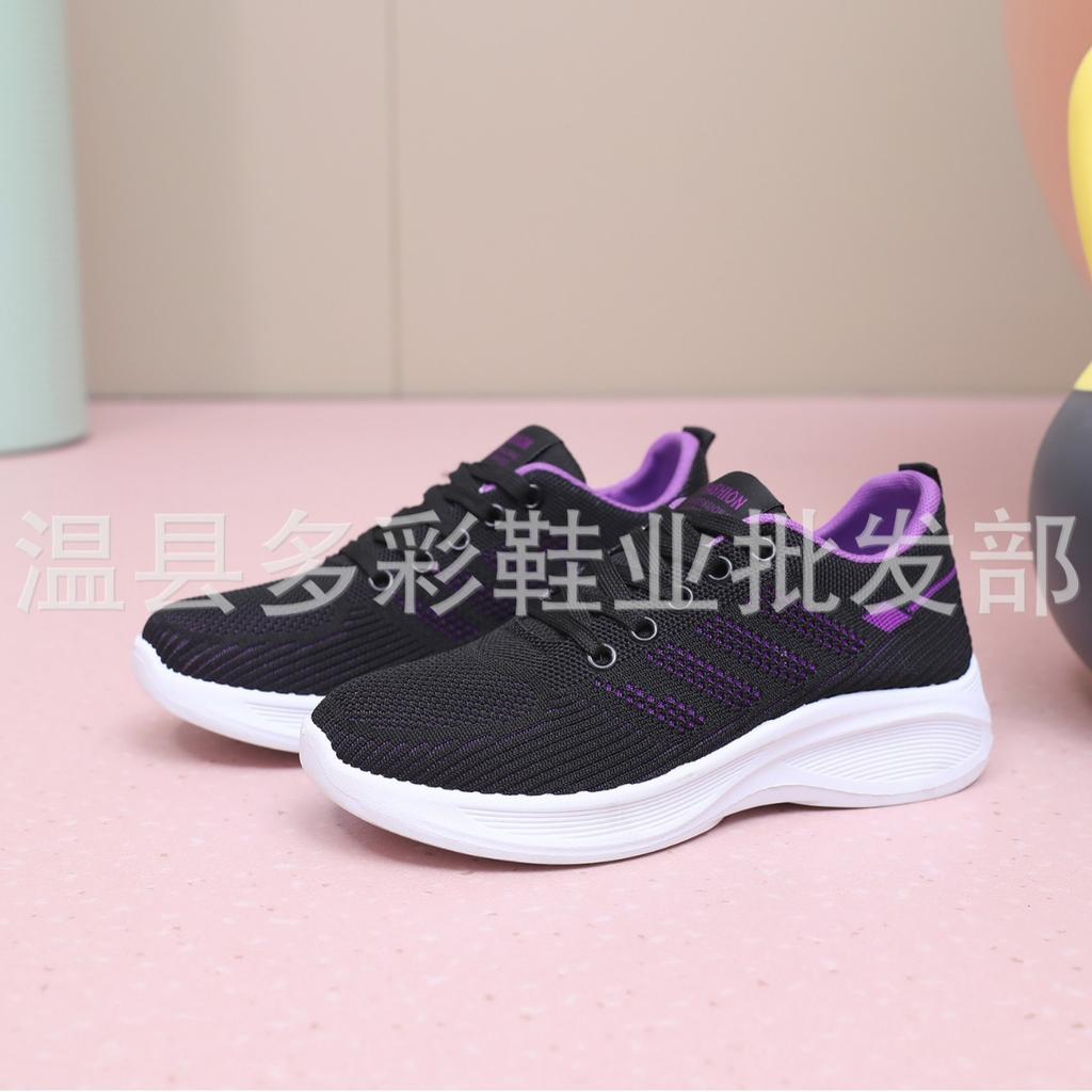 New fly-woven mesh shoes sports comfortable soft-soled shoes TEMU casual lace-up running shoes