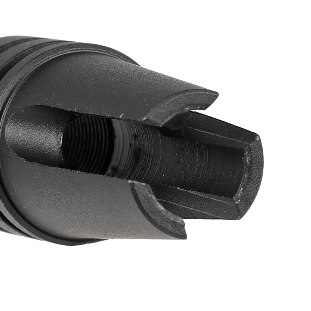 Ryohin Buhin 14mm Reverse Thread Compatible M16A1 3-Prong Flash Hider, Tulip Replica, E&C Aluminum Alloy, for XM16E1, M602, Vietnam War Version