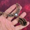 Ammonite Fossil Necklace Copper Wire Wrapped Necklace Rainbow Moonstone Necklace Gemstone Copper Jewelry Engagement Gifts Handmade Necklace