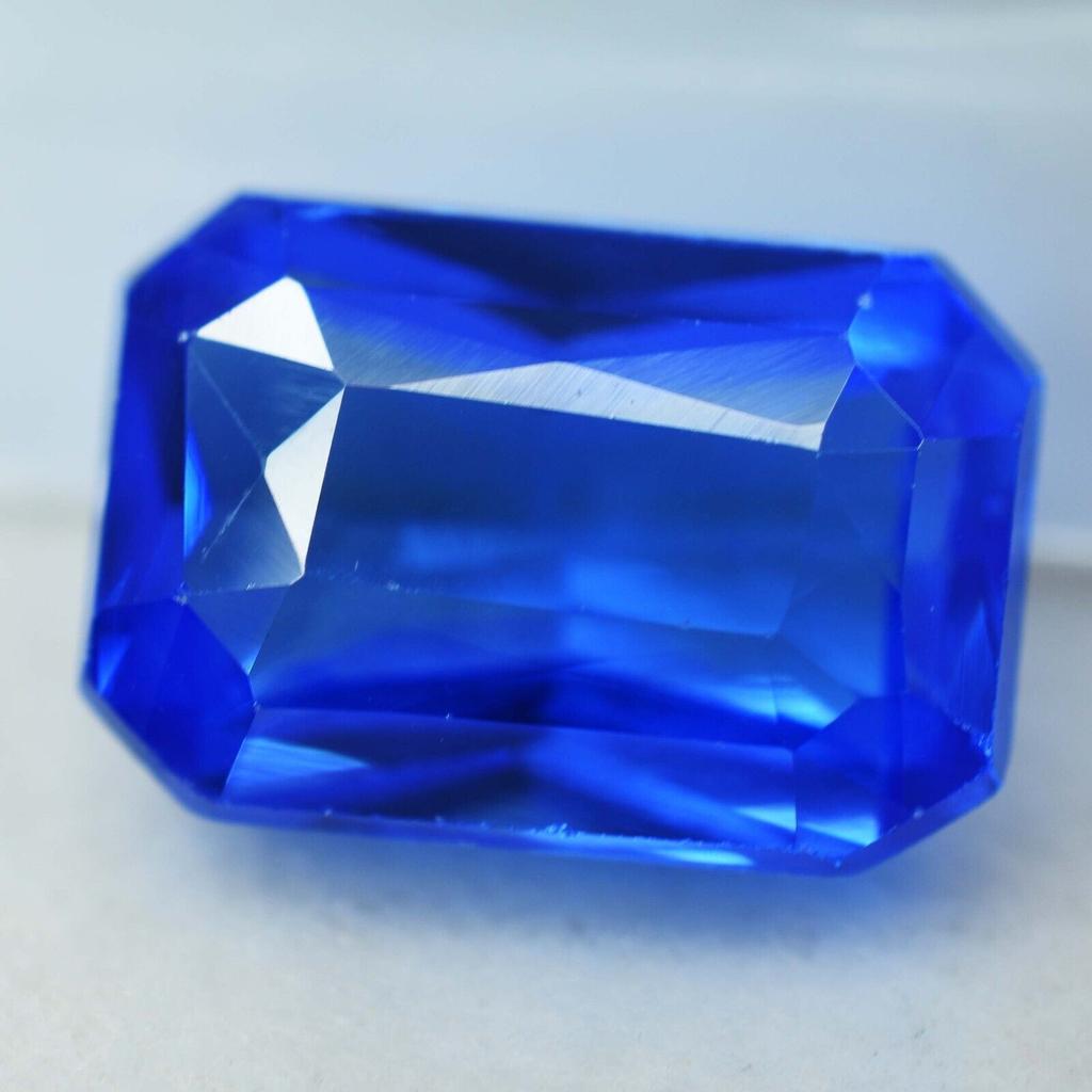 Natural Blue Sapphire Loose Gemstone 9.20 Ct Lite Sparkling Emerald Cut September Birthstone Gift