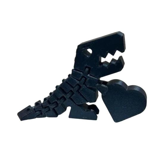 

Yousheng Mini Dinosaur Figurine with Heart Valentine s Day Red T-Rex Love Sculpture 3D Desktop Fidget Toy for Home Office Decor чорний