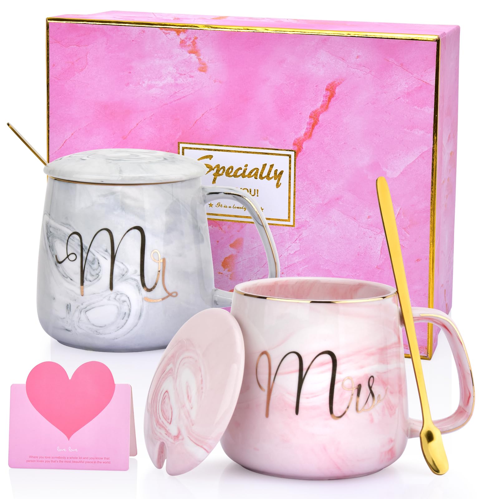 

This marble ceramic mug set makes a great wedding gift for wedding anniversary Day fashion housewarming new student birthday and Features lids for