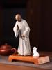 Zen Little Monk Buddhist Shami Meditation Sculpture, Ceramic Figurines, Tearoom Fengshui Chinese Statues for Decoration, Gift