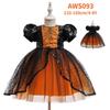 Europäisch-amerikanisches Halloween-Festivalkleid für Mädchen mit Pailletten-Patchwork im Spinnennetz-Design