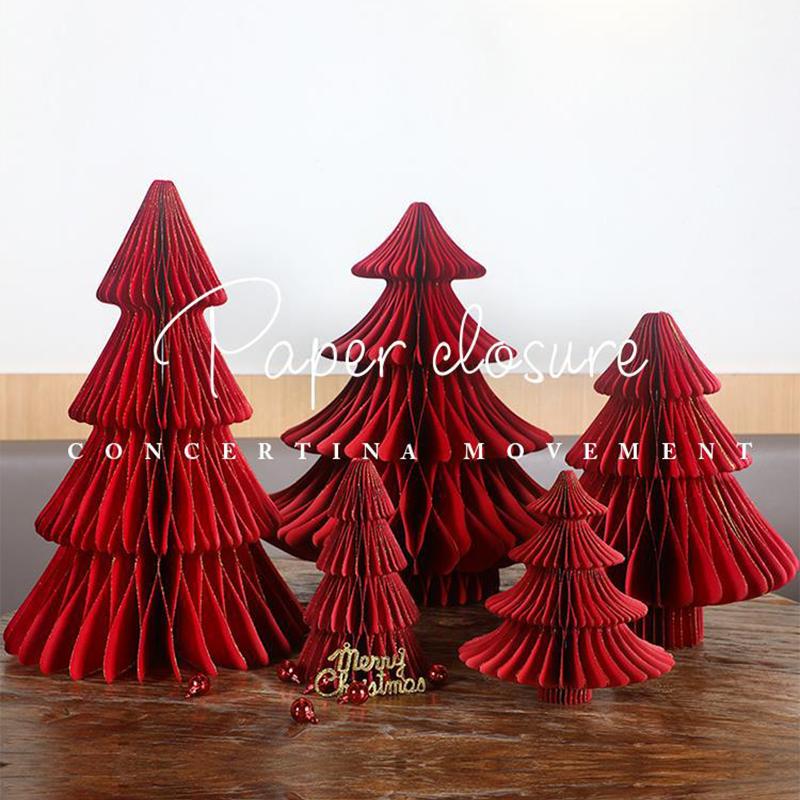 2026 Christmas Tree Honeycomb Ball 3D Folding Christmas Tree Ornament Desktop Decoration  for Xmas Navidad Happy New Year Decor