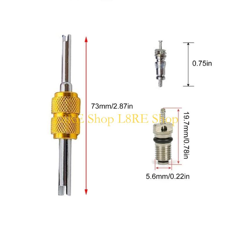 L8RE Air Conditioner Valves Cores Set Air Conditioning Valves Installation Tool Brass Texture Suitable for R12 R134A